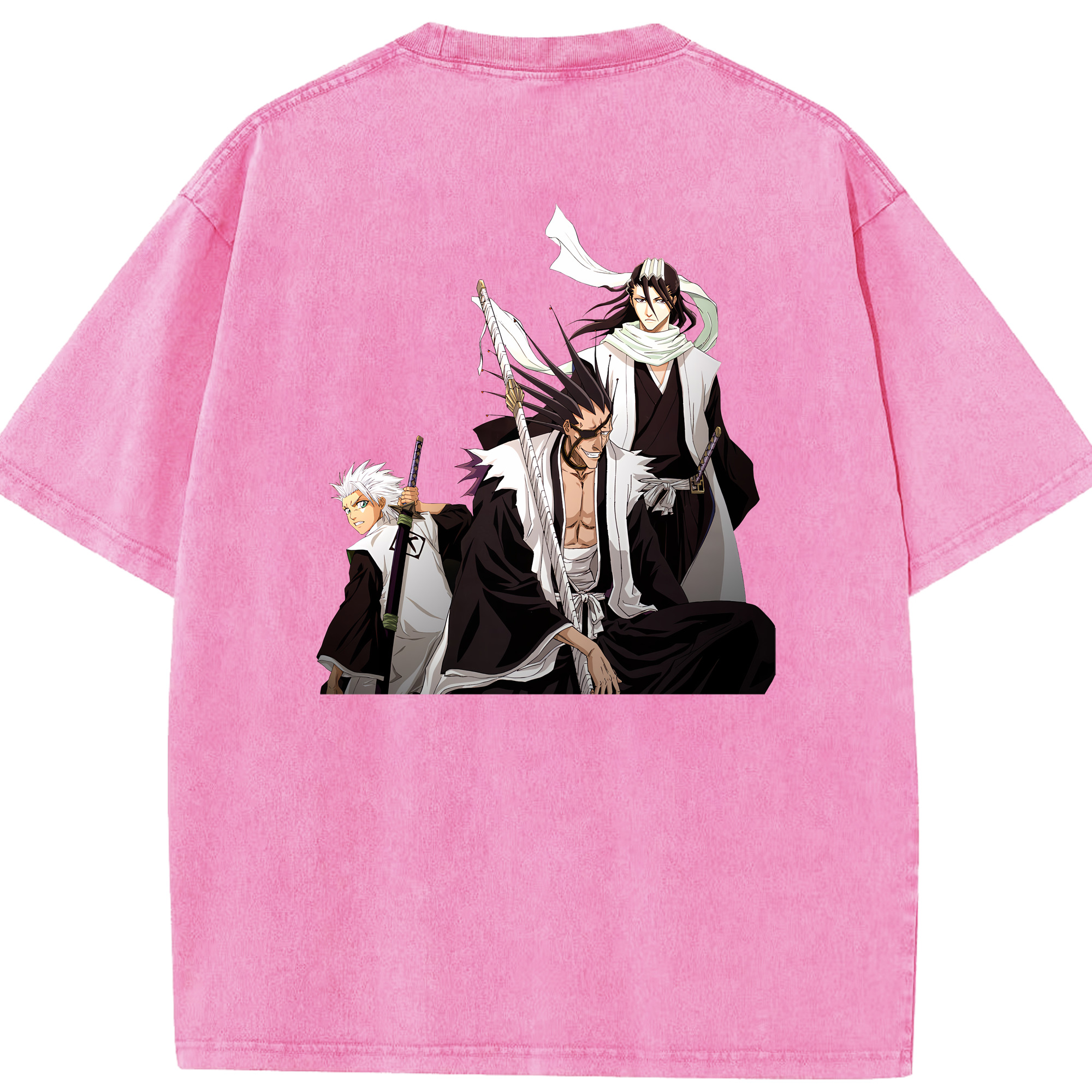 （画像用） ブリーチ ざらき けんぱち BLEACH Zaraki Kenpachi 綿100% ヴィンテージ風 半袖Tシャツ（背面プリント）